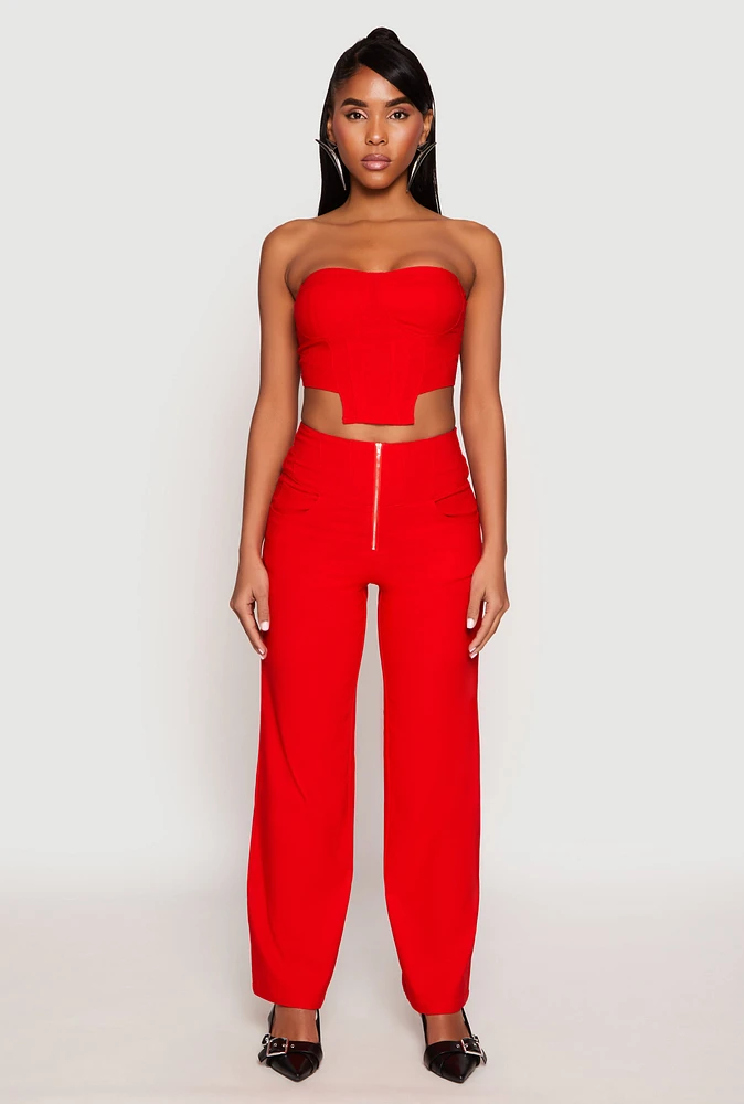 Womens Hyperstretch Zip Front Pants, Orange, Size S