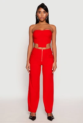 Womens Hyperstretch Zip Front Pants, Orange, Size S