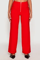 Womens Hyperstretch Zip Front Pants, Orange, Size S