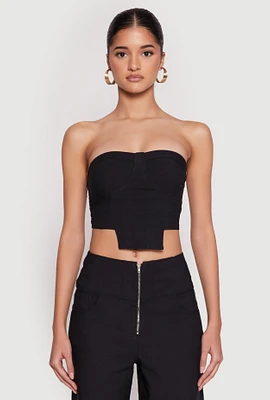 Womens Hyperstretch Strapless Bustier Top, Black,
