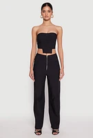 Womens Hyperstretch Strapless Bustier Top, Black,