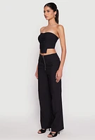 Womens Hyperstretch Strapless Bustier Top, Black,