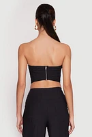 Womens Hyperstretch Strapless Bustier Top, Black,