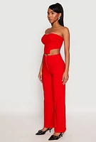 Womens Hyperstretch Strapless Bustier Top, Red,