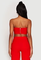 Womens Hyperstretch Strapless Bustier Top, Red,