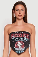 Womens Rodeo Roundup Tie Back Top, Grey, Size XL