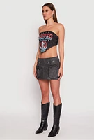 Womens Rodeo Roundup Tie Back Top, Grey, Size S