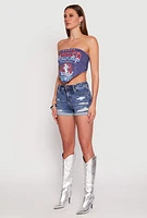 Womens Rodeo Roundup Tie Back Top, Blue, Size L