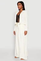 Womens Padded Shoulder Blazer, Beige, Size S