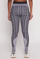 Womens Seamless Striped Greek Key Print Leggings,