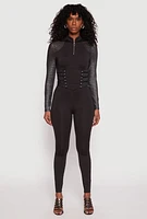 Womens Solid High Waisted Leggings, Black, Size M