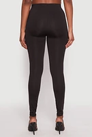 Womens Solid High Waisted Leggings, Black, Size S