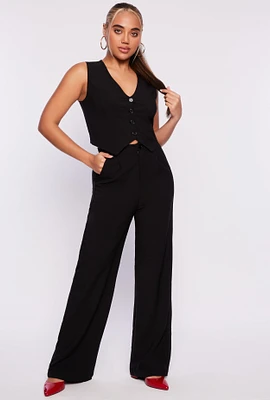 Womens Pleated High Waisted Wide Leg Pants,