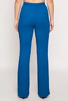 Womens Textured Knit Straight Leg Pants, Blue, Size L