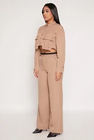 Womens Cargo Pocket Cropped Shirt,