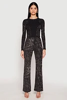 Womens Mineral Wash High Waist Flare Pants,