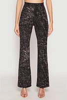 Womens Mineral Wash High Waist Flare Pants,