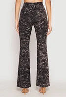 Womens Mineral Wash High Waist Flare Pants,