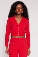 Womens Smocked Button Front Blouse, Red,