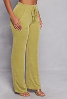 Womens Shadow Striped Wide Leg Pants,