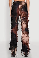 Womens Tie Dye Distressed Pants, Multi, Size M