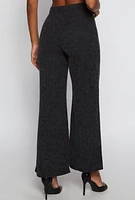 Womens Textured Brushed Knit Wide Leg Pants,