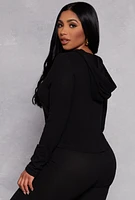 Womens Pullover Hooded Sweatshirt, Black, Size M