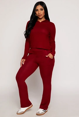 Womens French Terry Flare Pants,