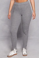Womens Distressed Hem Joggers, Grey, Size L