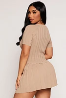 Womens Faux Button Detail Cut Out Top, Beige, Size S