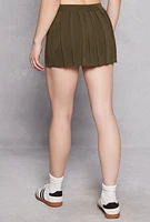 Womens Knit Pleated Tennis Skirt, Green, Size XL