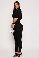 Womens Soft Knit High Waist Leggings,