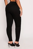 Womens Soft Knit High Waist Leggings,