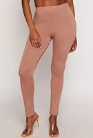Womens Soft Knit High Waist Leggings,