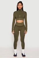 Womens Seamless Compression Rib Leggings,