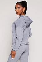 Womens Drawstring Hem Pullover Hoodie,