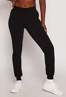 Womens Fleece Lined High Waisted Joggers,