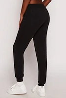Womens Fleece Lined High Waisted Joggers,