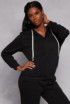 Womens Zip Front Hooded Sweatshirt,