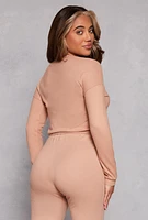 Womens Fleece Drawstring Hem Pullover Sweatshirt,