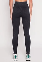 Womens Daisy Ribbed Knit Active Leggings,
