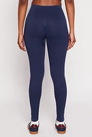 Womens Daisy Ribbed Knit Active Leggings,