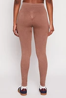 Womens Daisy Ribbed Knit Active Leggings,