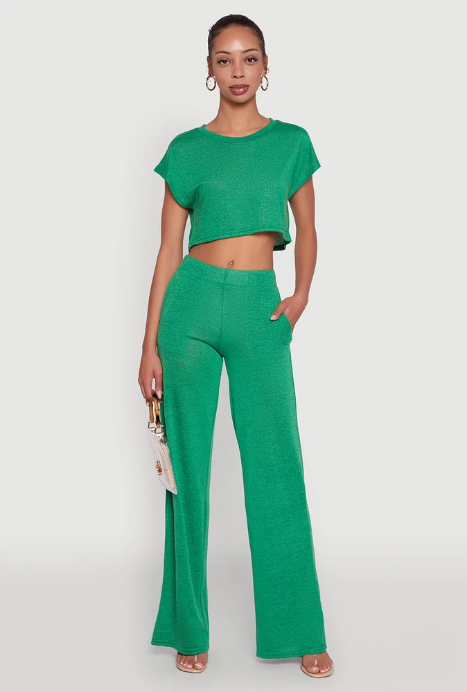 Womens Daisy Pull On Wide Leg Pants,