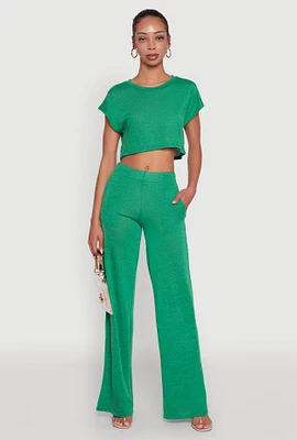 Womens Daisy Pull On Wide Leg Pants,