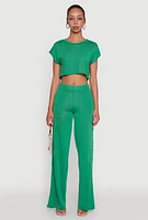 Womens Daisy Pull On Wide Leg Pants,