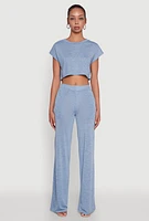 Womens Daisy Pull On Wide Leg Pants,
