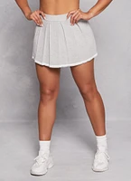 Womens Daisy Contrast Trim Pleated Tennis Skirt, Grey, Size S
