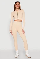 Womens Daisy Ribbed Knit Cropped Track Jacket, S