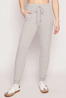 Womens Daisy Brushed Knit Joggers, Grey,
